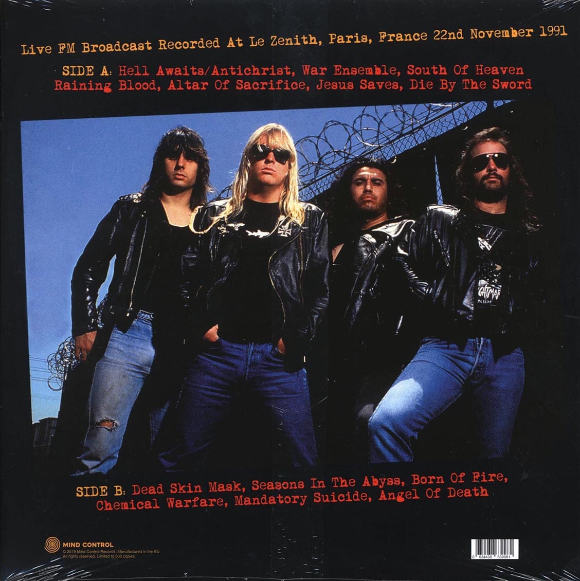SLAYER: Praying To Satan - Live FM Broadcast Recorded at Le Zenith • Paris, France 11/22/1991 LP (limited to 500 copies)