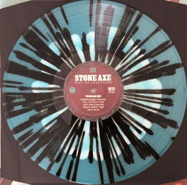 STONE AXE: Stay of Execution LP (White in blue color-in-color with black splatter vinyl)