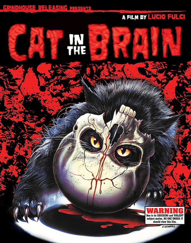 CAT IN THE BRAIN (1990) 3 disc (2 Blu-ray + CD soundtrack) set: GLOW IN THE DARK embossed slipcover