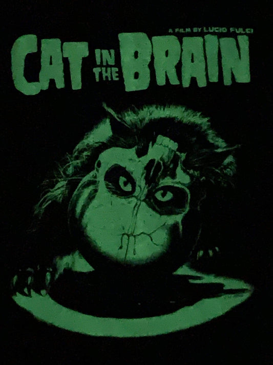 CAT IN THE BRAIN Women's T-shirt : Glow in the Dark Cat & Skull