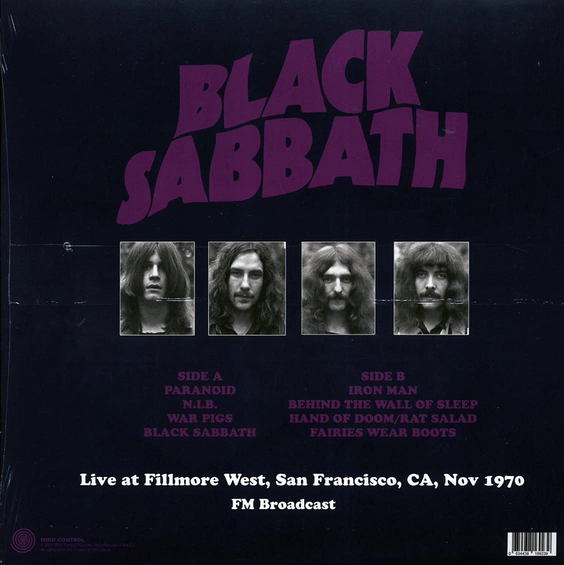 BLACK SABBATH: Live at Fillmore West, San Francisco CA, Nov 1970 - FM Broadcast LP