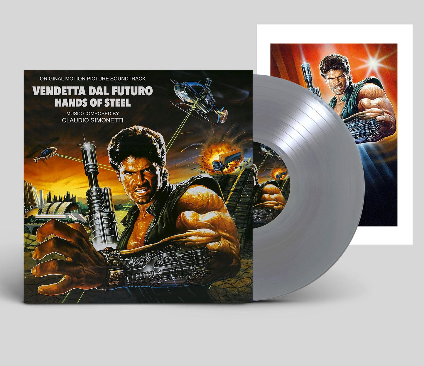 HANDS OF STEEL (VENDETTA DAL FUTORO): Original Motion Pictire Soundtrack Music Composed By Claudio Simonetti (limited silver vinyl with poster!, 499 Copies) LP