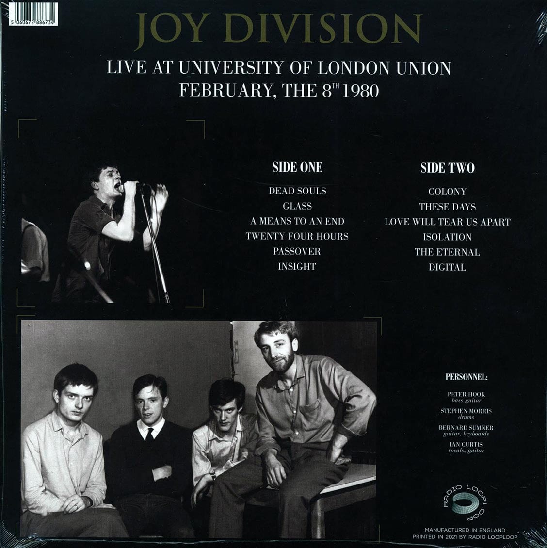 JOY DIVISION: Live at University of London • 2/8/1980 LP