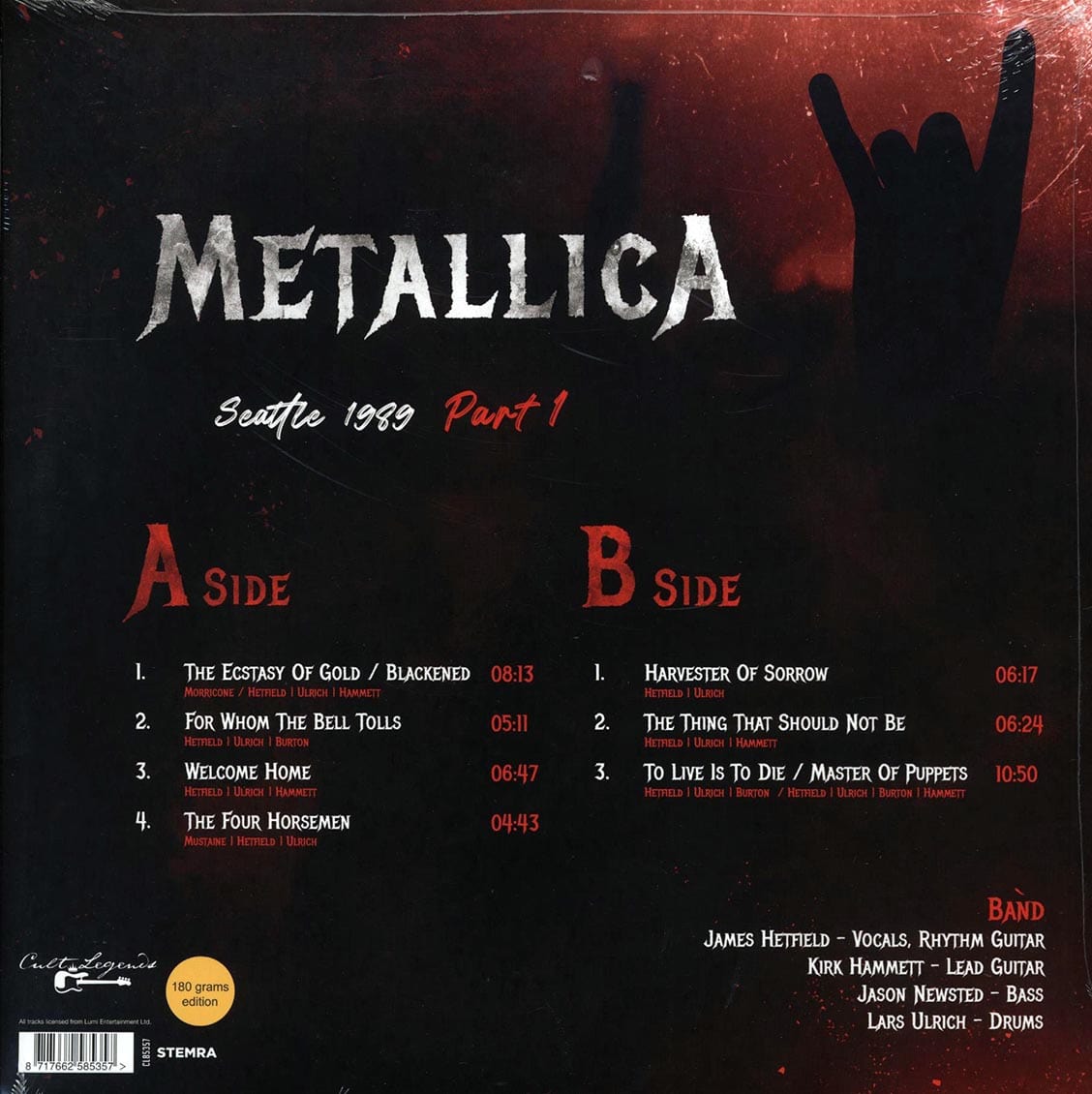 METALLICA: Seattle 1989 Part 1 • Live at Seattle Center Coliseum, August 28 & 29 • Radio Broadcast LP (180 gram vinyl)