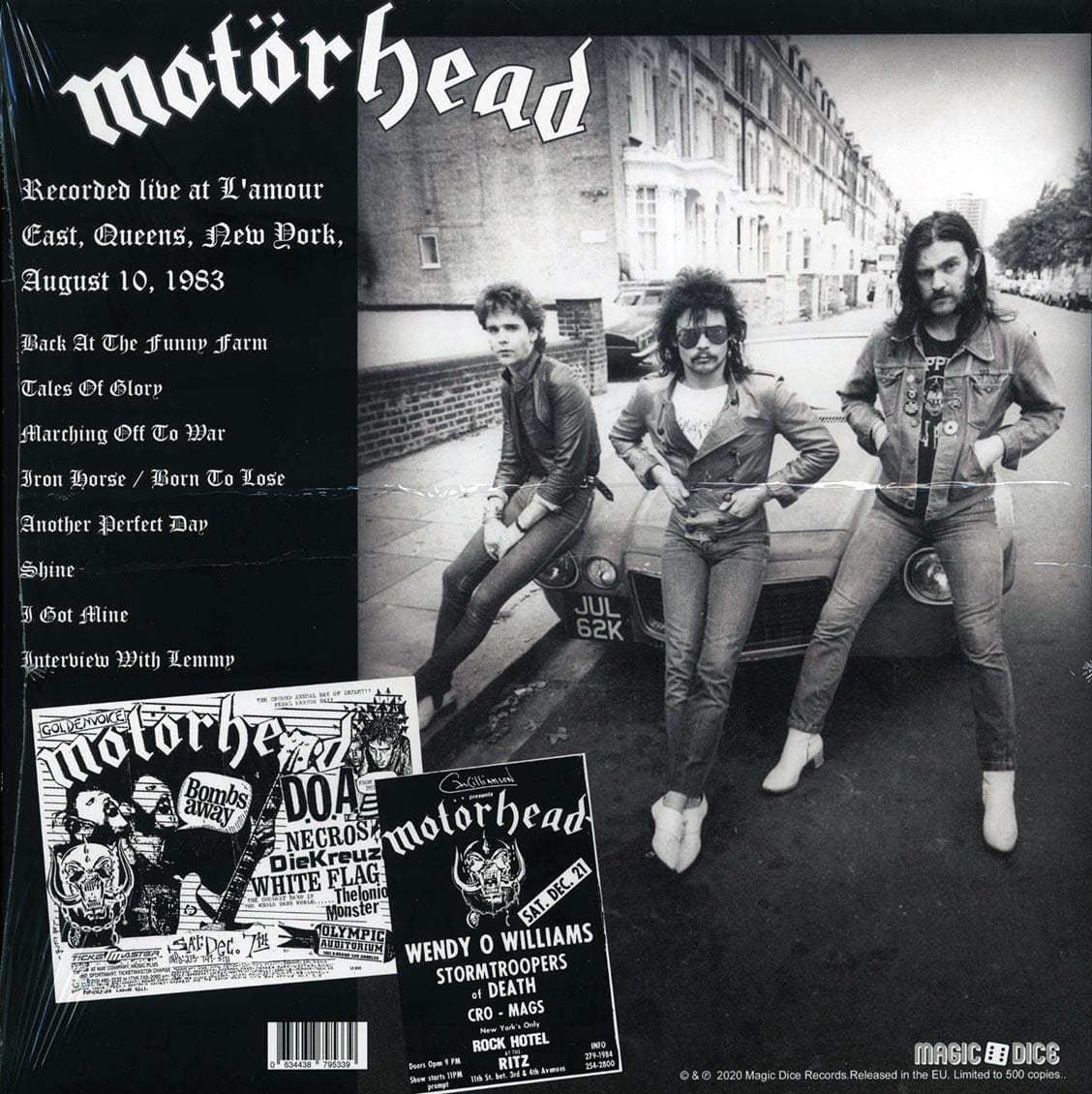 MOTORHEAD: Tales of Glory • Live at L'amour East, Queens, New York, August 10th, 1983 • FM Broadcast LP (limited to 500 copies)