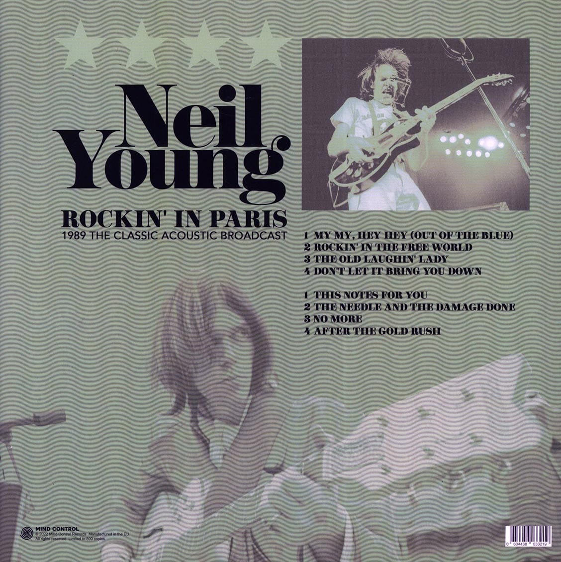 NEIL YOUNG: Rockin' In Paris - 1989 The Classic Acoustic Broadcast (Ltd. 500 Copies on green vinyl) LP