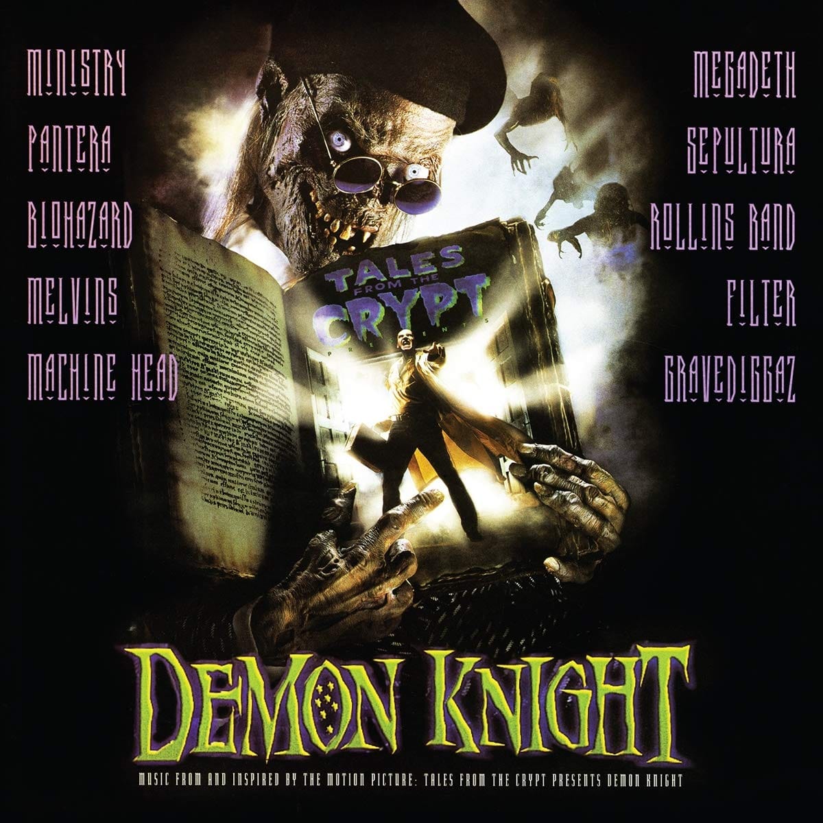TALES FROM THE CRYPT PRESENTS: DEMON KNIGHT: Motion Picture Soundtrack (clear w/ green & purple vinyl) LP