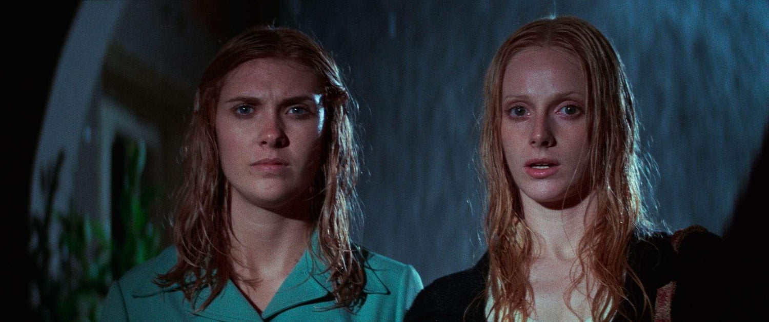 Sondra Locke and Colleen Camp as Donna and Jackson in DEATH GAME (1977) on Bliu-ray from Grindhouse Releasing