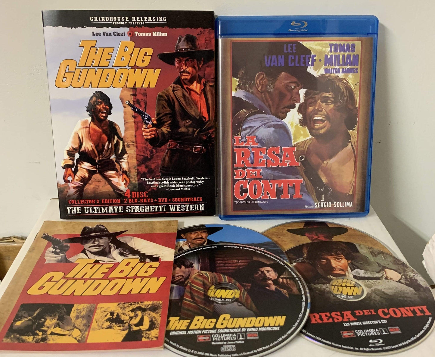 THE BIG GUNDOWN (1966) 4 disc (2 Blu-rays + DVD + CD soundtrack) set: Embossed slipcover