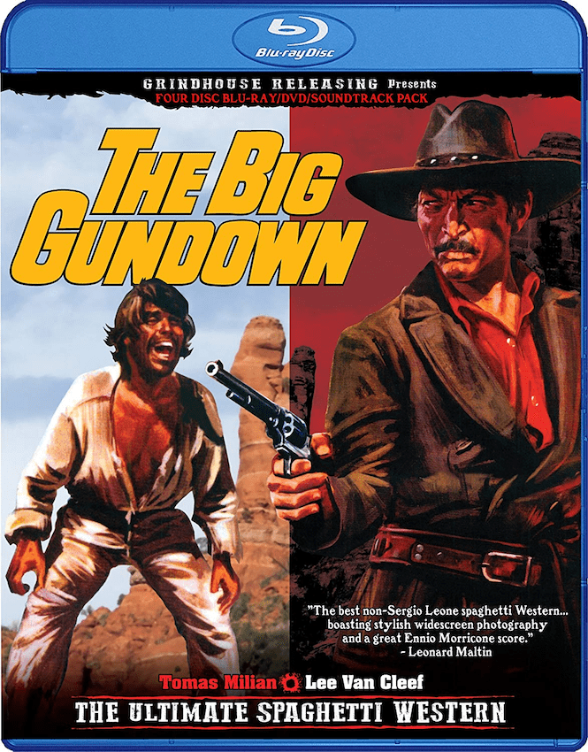 THE BIG GUNDOWN (1966) 4 disc (2 Blu-rays + DVD + CD soundtrack) set: Embossed slipcover