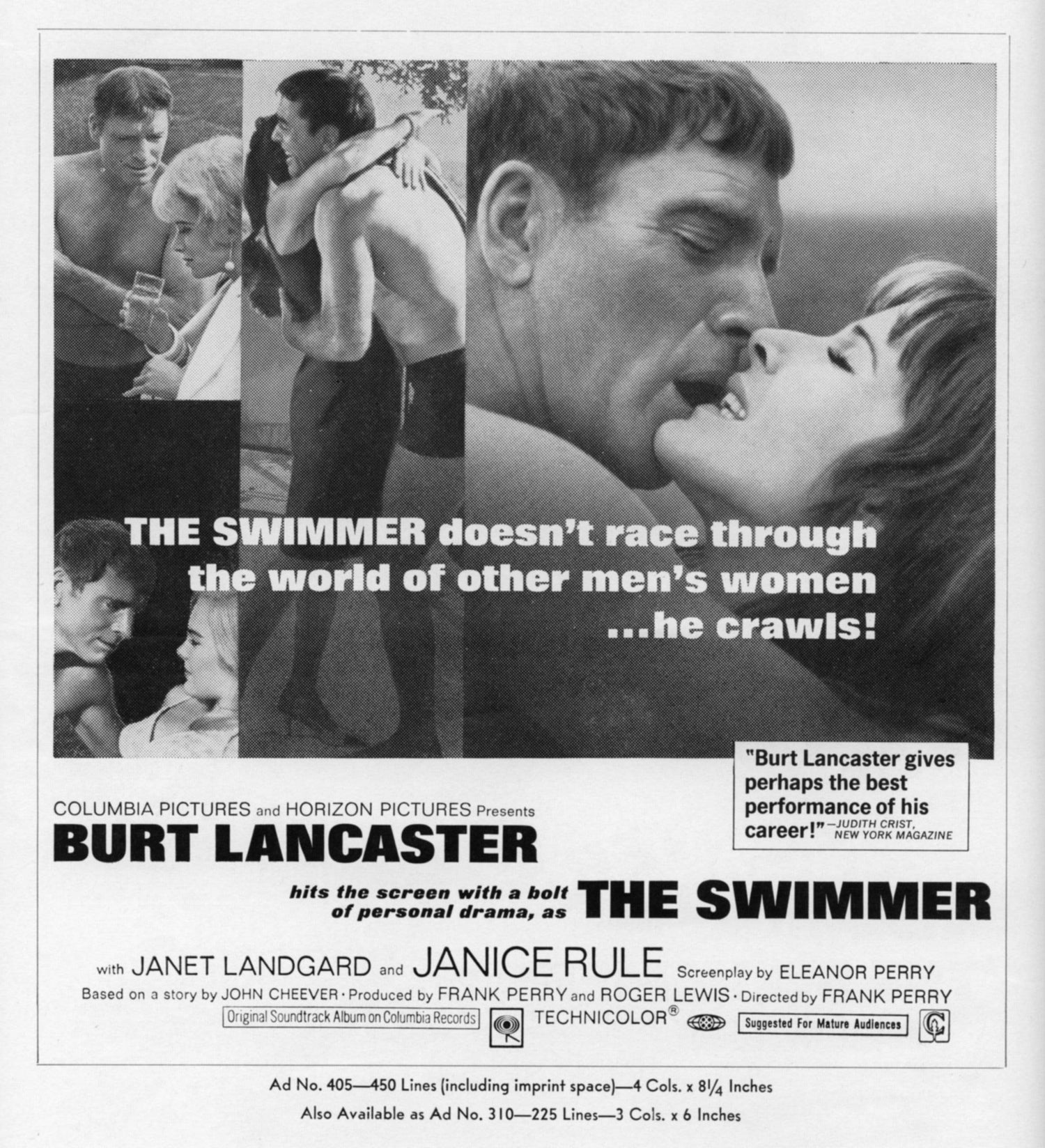 THE SWIMMER (1968) Blu-ray / DVD Combo